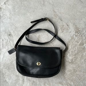 Coach city flap vintage usa Black Leather Crossbody Bag